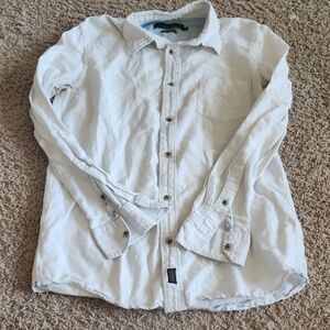 Classic White Button-Up Dress Shirt Mens Size S University Club